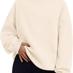 Trendy Queen Womens Mock Neck Sweatshirts Oversized Pullover Fall Outfits