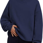 Trendy Queen Womens Mock Neck Sweatshirts Oversized Pullover Fall Outfits