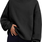 Trendy Queen Womens Mock Neck Sweatshirts Oversized Pullover Fall Outfits