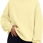 Trendy Queen Womens Mock Neck Sweatshirts Oversized Pullover Fall Outfits