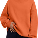 Trendy Queen Womens Mock Neck Sweatshirts Oversized Pullover Fall Outfits
