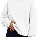 Trendy Queen Womens Mock Neck Sweatshirts Oversized Pullover Fall Outfits