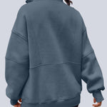 AUTOMET Women's Quarter Zip Oversized Sweatshirt Fleece Mock Neck Pullover