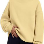 Trendy Queen Womens Mock Neck Sweatshirts Oversized Pullover Fall Outfits