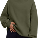 Trendy Queen Womens Mock Neck Sweatshirts Oversized Pullover Fall Outfits
