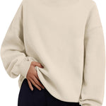 Trendy Queen Womens Mock Neck Sweatshirts Oversized Pullover Fall Outfits