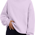 Trendy Queen Womens Mock Neck Sweatshirts Oversized Pullover Fall Outfits