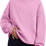 Trendy Queen Womens Mock Neck Sweatshirts Oversized Pullover Fall Outfits