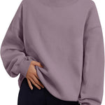 Trendy Queen Womens Mock Neck Sweatshirts Oversized Pullover Fall Outfits