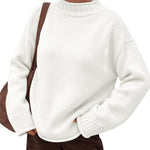 Trendy Queen Womens Oversized Sweaters Mock Neck 2026 Fall Knit Outfits