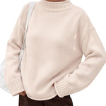 Trendy Queen Womens Oversized Sweaters Mock Neck 2026 Fall Knit Outfits
