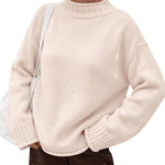 Trendy Queen Womens Oversized Sweaters Mock Neck 2026 Fall Knit Outfits