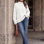 Trendy Queen Womens Oversized Sweaters Mock Neck 2026 Fall Knit Outfits