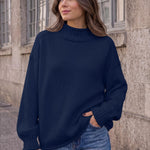 Trendy Queen Womens Oversized Sweaters Mock Neck 2026 Fall Knit Outfits