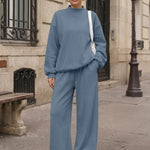 Trendy Queen Women's Mock Neck 2 Piece Sweat Sets Sweatsuits Fall Outfits