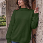 Trendy Queen Womens Oversized Sweaters Mock Neck 2026 Fall Knit Outfits