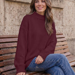 Trendy Queen Womens Oversized Sweaters Mock Neck 2026 Fall Knit Outfits