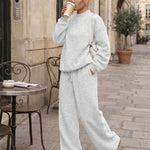Trendy Queen Women's Mock Neck 2 Piece Sweat Sets Sweatsuits Fall Outfits