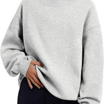 Trendy Queen Womens Mock Neck Sweatshirts Oversized Pullover Fall Outfits