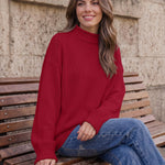 Trendy Queen Womens Oversized Sweaters Mock Neck 2026 Fall Knit Outfits