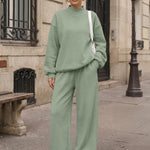 Trendy Queen Women's Mock Neck 2 Piece Sweat Sets Sweatsuits Fall Outfits
