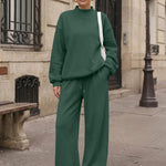 Trendy Queen Women's Mock Neck 2 Piece Sweat Sets Sweatsuits Fall Outfits