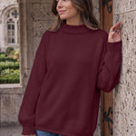 Trendy Queen Womens Oversized Sweaters Mock Neck 2026 Fall Knit Outfits