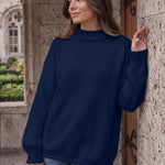 Trendy Queen Womens Oversized Sweaters Mock Neck 2026 Fall Knit Outfits