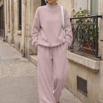 Trendy Queen Women's Mock Neck 2 Piece Sweat Sets Sweatsuits Fall Outfits