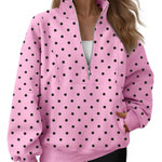 AUTOMET Women's Quarter Zip Oversized Sweatshirt Fleece Mock Neck Pullover