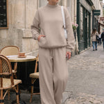 Trendy Queen Women's Mock Neck 2 Piece Sweat Sets Sweatsuits Fall Outfits