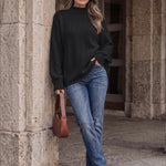 Trendy Queen Womens Oversized Sweaters Mock Neck 2026 Fall Knit Outfits