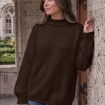 Trendy Queen Womens Oversized Sweaters Mock Neck 2026 Fall Knit Outfits
