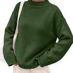 Trendy Queen Womens Oversized Sweaters Mock Neck 2026 Fall Knit Outfits