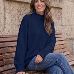 Trendy Queen Womens Oversized Sweaters Mock Neck 2026 Fall Knit Outfits