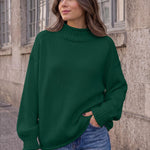 Trendy Queen Womens Oversized Sweaters Mock Neck 2026 Fall Knit Outfits