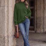 Trendy Queen Womens Oversized Sweaters Mock Neck 2026 Fall Knit Outfits