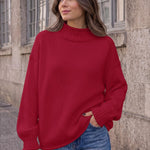 Trendy Queen Womens Oversized Sweaters Mock Neck 2026 Fall Knit Outfits