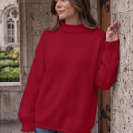 Trendy Queen Womens Oversized Sweaters Mock Neck 2026 Fall Knit Outfits
