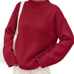 Trendy Queen Womens Oversized Sweaters Mock Neck 2026 Fall Knit Outfits