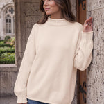 Trendy Queen Womens Oversized Sweaters Mock Neck 2026 Fall Knit Outfits