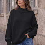 Trendy Queen Womens Oversized Sweaters Mock Neck 2026 Fall Knit Outfits