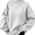 Trendy Queen Womens Mock Neck Sweatshirt Oversized Casual Fall Clothes 2026