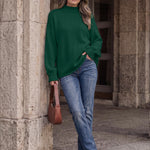 Trendy Queen Womens Oversized Sweaters Mock Neck 2026 Fall Knit Outfits