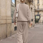 Trendy Queen Women's Mock Neck 2 Piece Sweat Sets Sweatsuits Fall Outfits