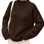 Trendy Queen Womens Oversized Sweaters Mock Neck 2026 Fall Knit Outfits