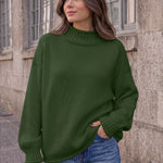 Trendy Queen Womens Oversized Sweaters Mock Neck 2026 Fall Knit Outfits