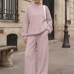 Trendy Queen Women's Mock Neck 2 Piece Sweat Sets Sweatsuits Fall Outfits