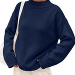 Trendy Queen Womens Oversized Sweaters Mock Neck 2026 Fall Knit Outfits