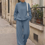 Trendy Queen Women's Mock Neck 2 Piece Sweat Sets Sweatsuits Fall Outfits